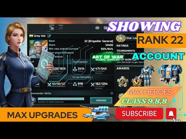 Art of war 3 Global Conflict Max Upgrades  | Showing account ( rank 22 )