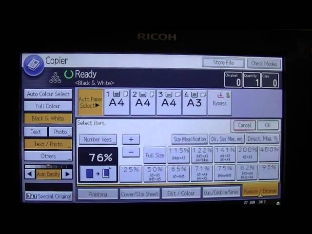 Training | Copy - A4 to A3 enlarging on Ricoh Printer | Ricoh Wiki