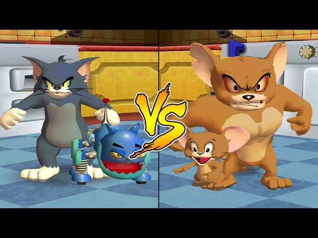 Tom and Jerry in War of the Whiskers HD Tom & Robot Cat Vs Jerry & Monster Jerry (Master Difficulty)