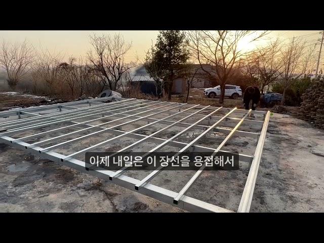 개인 캠핑장 만들기 5  기본 틀 만들기 #데크 #DIY #셀프시공 #하지작업 #데크공사 #논가스용접 #캠핑데크