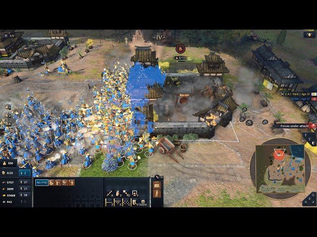 Age Of Empires 4 | Rus Vs Japanese Unlimited Population Battle