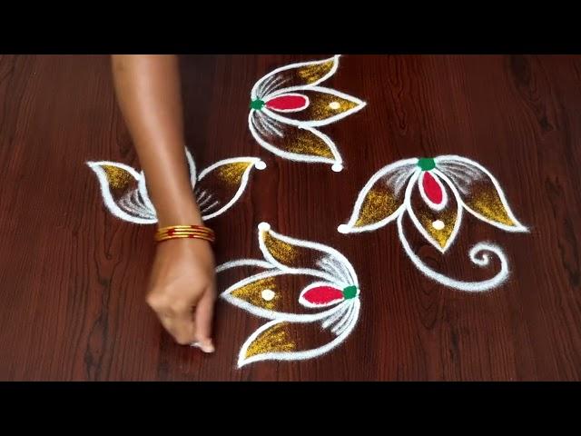 Simple rangoli || kolam designs || rangoli ||