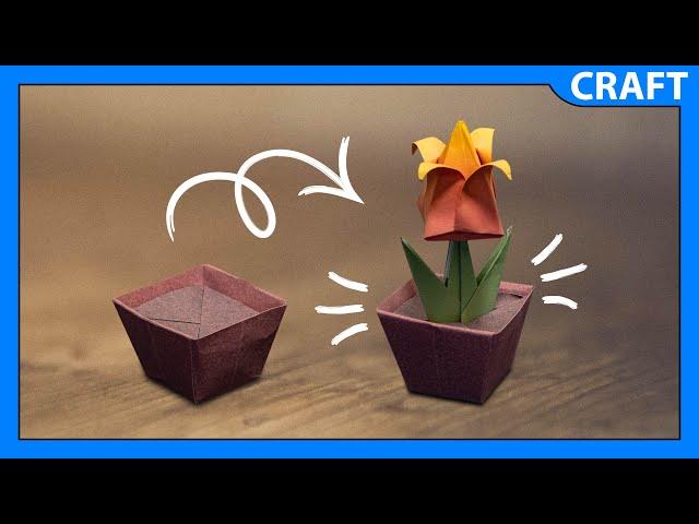 How to make an Origami Pot with Flower Holder