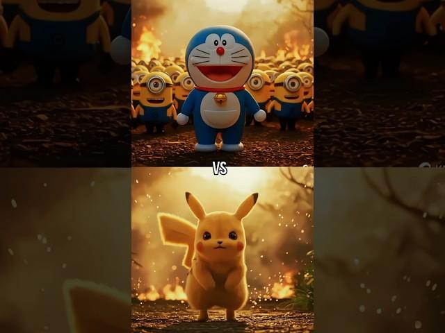 Doraemon & Minions vs Pikachu, Pichu, Blastoise, Snorlax, Venusaur, Gyarados, Onix, Mewtwo