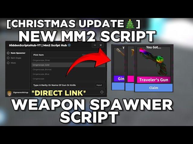 [] MM2 SCRIPT WEAPON SPAWNER + DUPE  MURDER MYSTERY 2 SCRIPT DIRECT LINK/PASTEBIN LATEST 2024