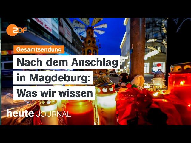 heute journal vom 21.12.2024: Anschlag in Magdeburg, Täter schwer einzuordnen, Trauer der Bürger