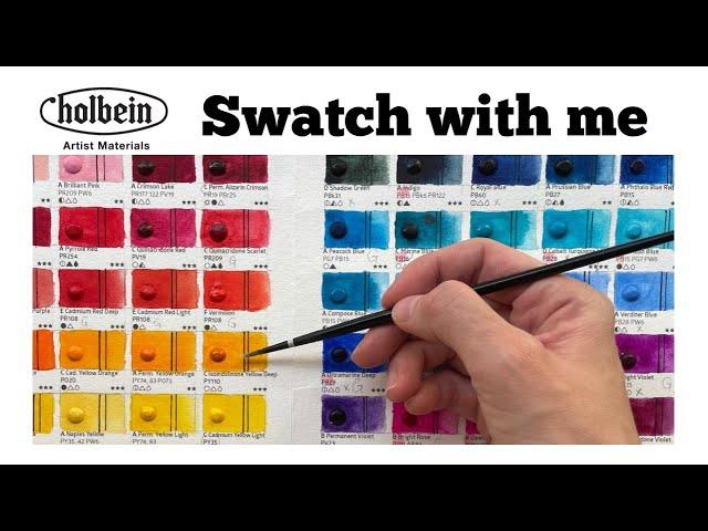 Swatch with me: 108 Holbein HWC Watercolors