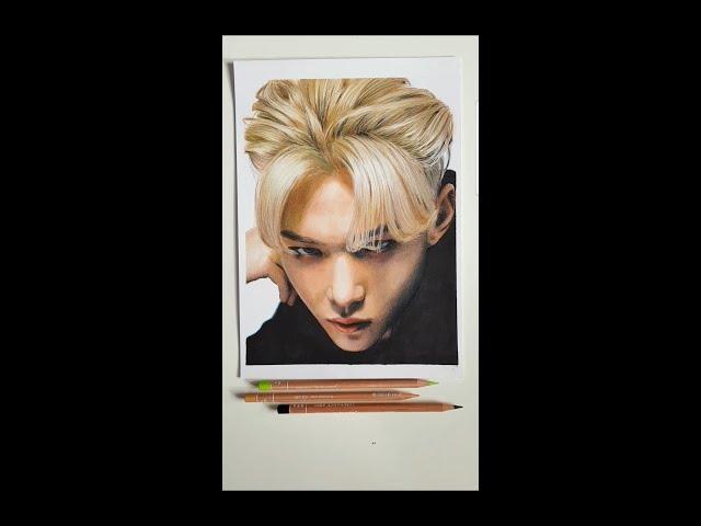 I drew Stray Kids Felix Lee in colored pencils and panpastel