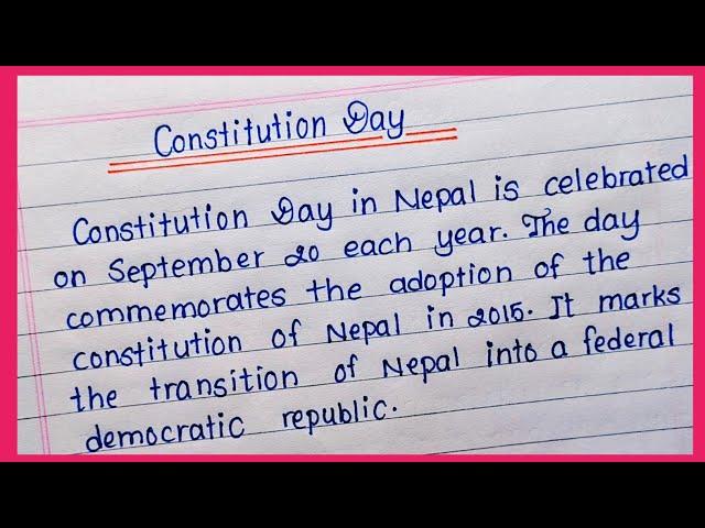 Essay on Constitution Day | Constitution Day essay | Handwriting | English writing | Eng Teach