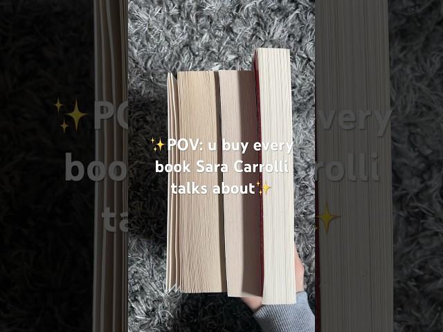 POV: you buy every book Sara Carrolli talks about#booktube #reading #bookrecommendations #booktok