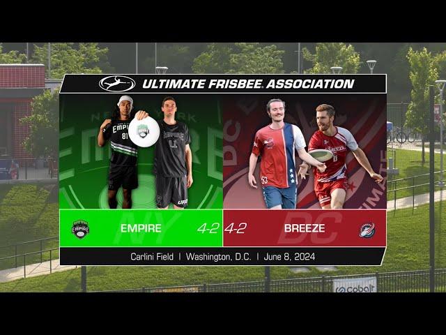 FULL GAME Pro Ultimate Frisbee | New York Empire vs DC Breeze | June 8, 2024