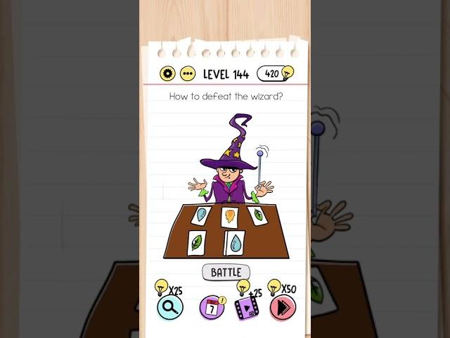 Brain Test Level 144 Answer - How to defeat the wizard