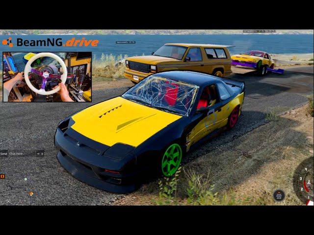 BeamNG ONLINE - Jump Drifting OVER Friends On DRIFT ISLAND Pt2!!