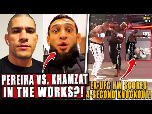 Alex Pereira vs. Khamzat Chimaev IN THE WORKS?! Ex-UFC HW scores 4-second KO! Burns vs Covington?