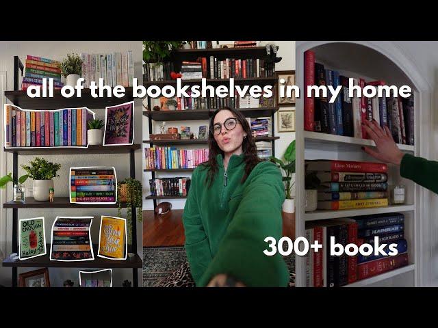 In depth bookshelf tour! 300+ books ️ [vlogmas day two]