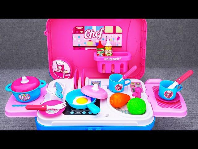 6 Minutes Satisfying with Unboxing Cute Pink Kitchen Playset Cooking Toys Collection ASMR