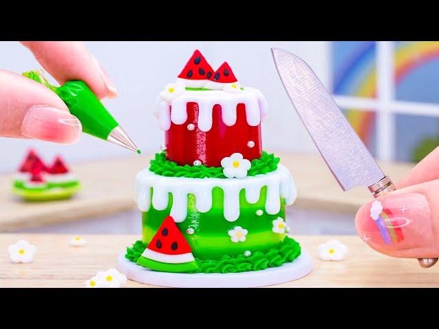  Yummy Miniature Watermelon Cake Decorating | Perfect Tiny Fruit Dessert Recipe By Mini Tasty