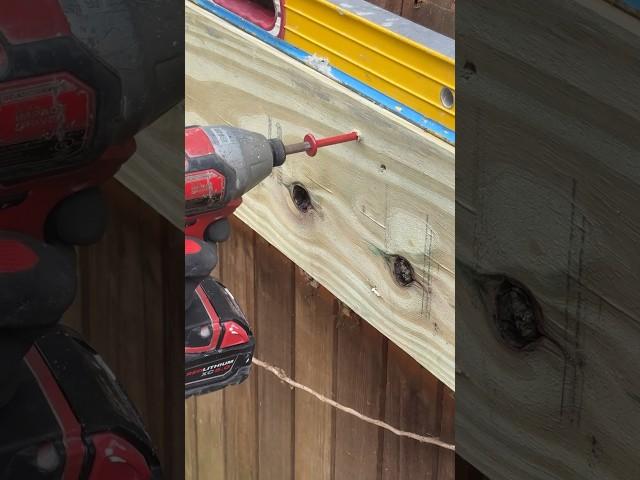 Ledger installation to house for outside deck #deck #milwaukeeimpact #ledger #asmr #diy