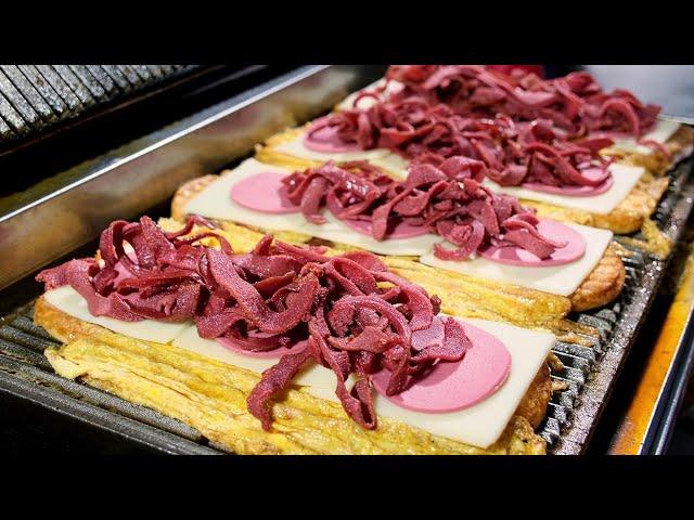 Amazing Turkish Toast Sandwich with Cheese, Egg and Salami | Turkish Street Foods