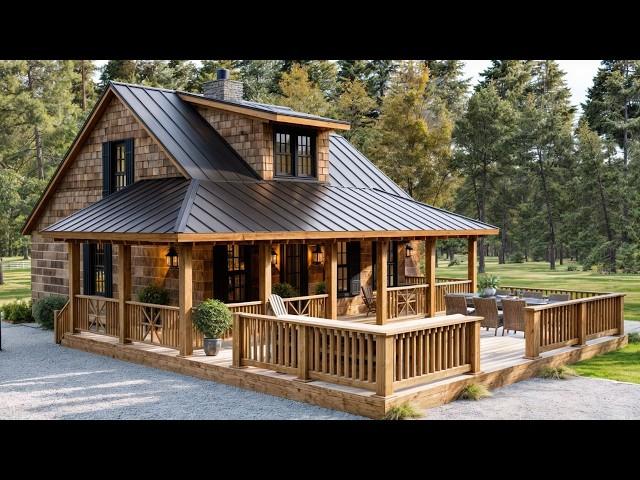 31'x29' A Dream Retirement House with a Charming Rustic Touch