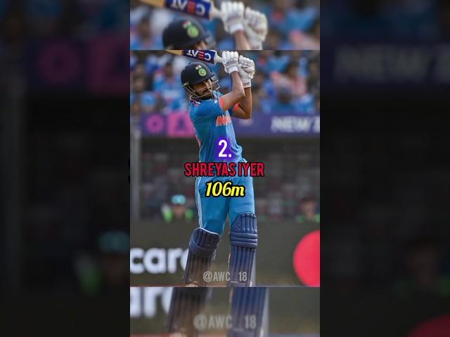 Batsman with longest six in world cup 2023 #cricket #shorts #cwc23 #viral