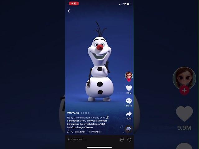 Olaf dancing go follow Dave XP