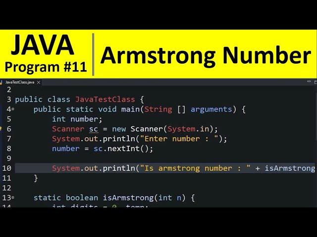 Java Program #11 - Find Armstrong Number in Java