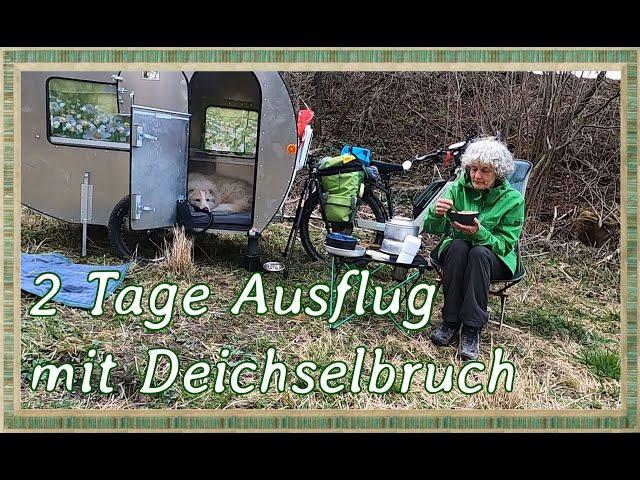 2 Tage Fahrradwohnwagen-Tour mit Deichselbruch wegen Überlastung.