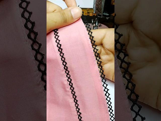 joint Lace Attach Using Sewing Tips And Tricks #shorts #shortsfeed #sewinghacks