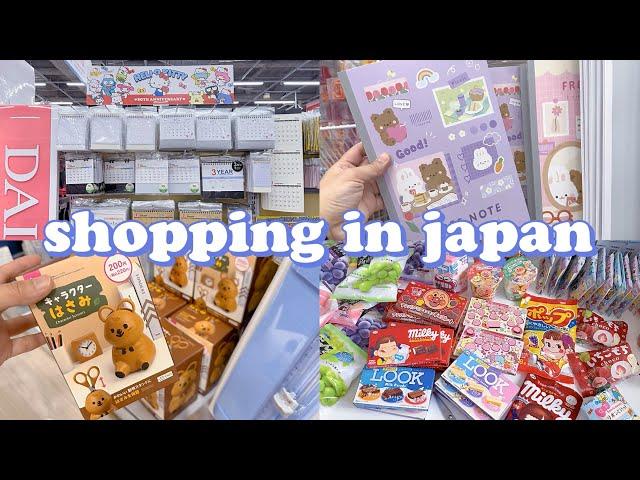 shopping in japan vlog  daiso stationery haul & cute snacks unboxing ️