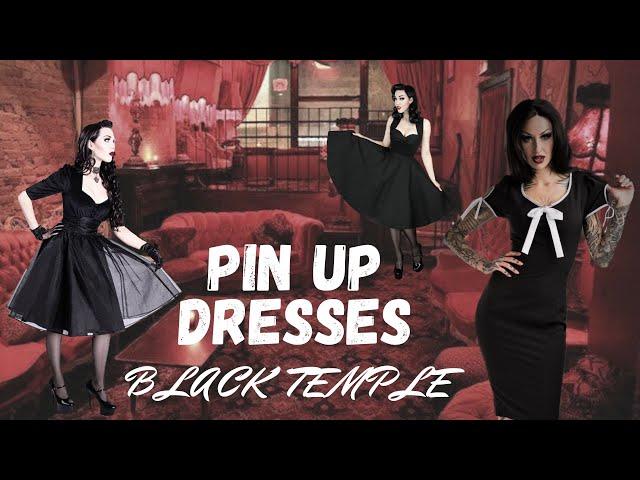 Pin Up Gothic Dresses for Women  - Black Temple