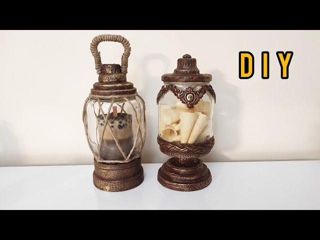 DIY | The best glass ideas for home decoration | diy lantern jar | فانوس نوستالژی