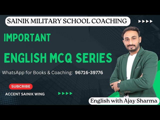 Sainik School English MCQs | Sainik School Online Coaching | English Grammar for Sainik School