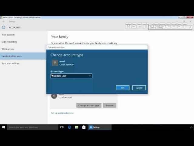 Windows 10 How to create a new user local account