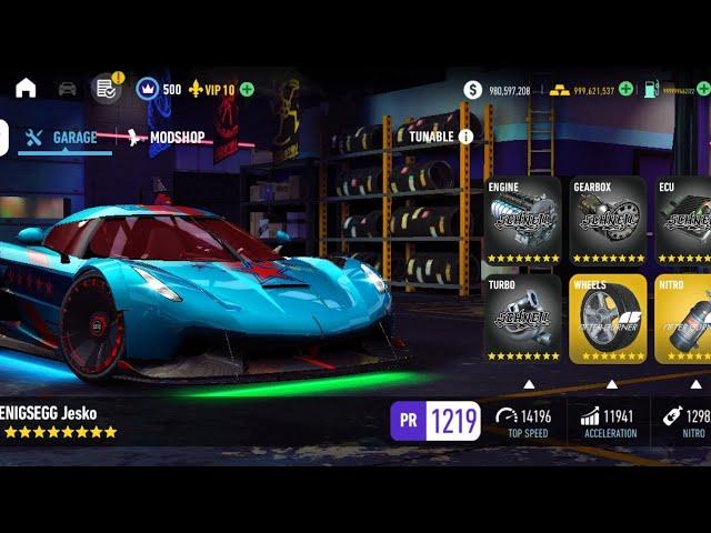 NFS no limit best top speed 590++ km/h hack mod unlimited gold and money 2022 koenigsegg jesko