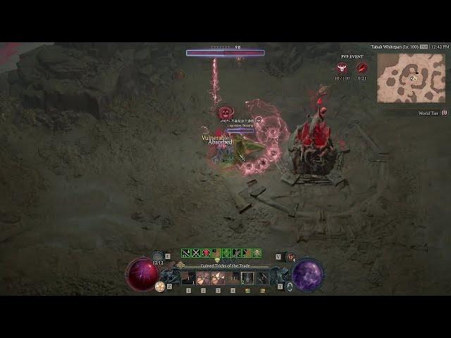 Diablo 4 Season of Blood Rogue PvP - Rogue vs Ball Lightning Sorcerer and Barbarian