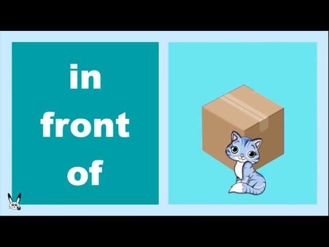 Prepositions of Place - In Front of, Behind, Between, Above, with sentences.