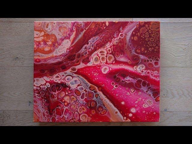 Acrylic Pour / Fluid Art Time Lapse – Reds and Pinks
