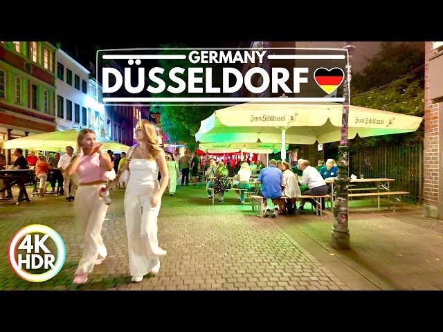 A Famous City in Germany on a Friday Night, Düsseldorf September 2024 in 4K-HDR 60fps