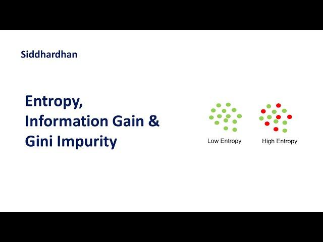 7.6.2. Entropy, Information Gain & Gini Impurity - Decision Tree
