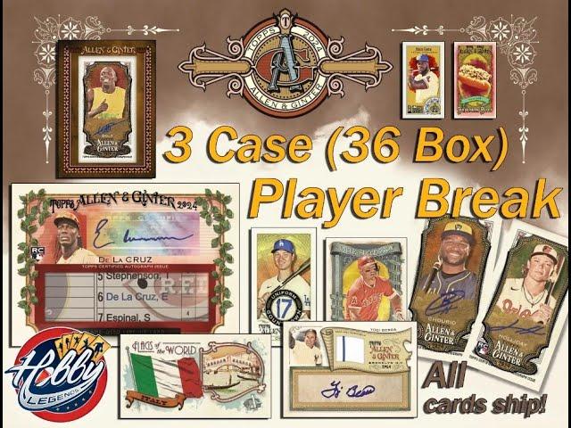 2024 Topps ALLEN & GINTER 3 Case (36 Box) PLAYER Break #2 eBay 11/11/24