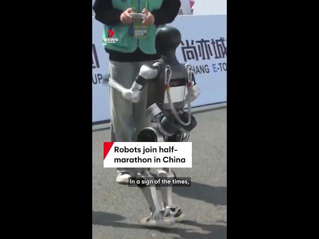 Robots compete in half-marathon in Beijing, China