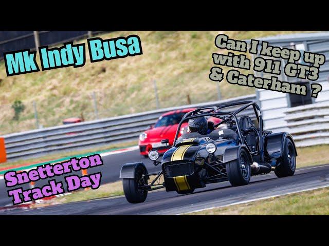 Track Battle: Mk Indy Busa vs Porsche GT3 & Caterham [ Snetterton 4k Onboard RAW]