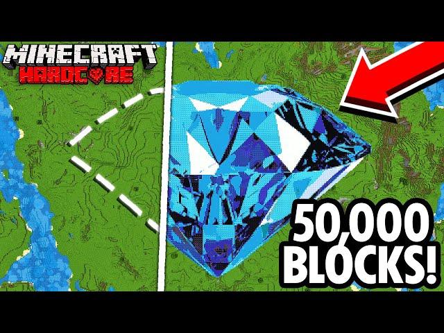 I Built the World's Largest Diamond in Minecraft Hardcore