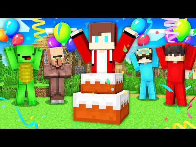 JJ and Mikey Celebrate JJ's Birthday With Cash And Nico In Minecraft - Maizen Mizen Mazien Parody