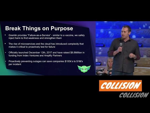 Gremlin CEO discussing Chaos Engineering at Collision Conference 2018