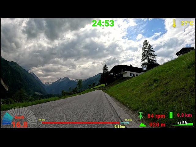 30 minute Indoor Cycling Workout Kaprun Austria Alps Telemetry 4K Video