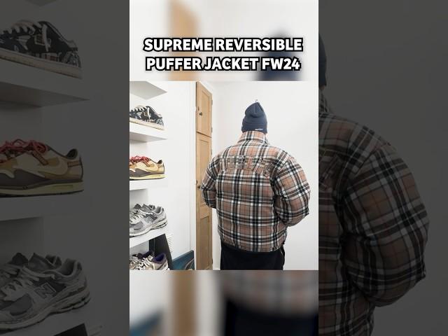 Trying on the Supreme FW24 Reversible Puffer Jacket 