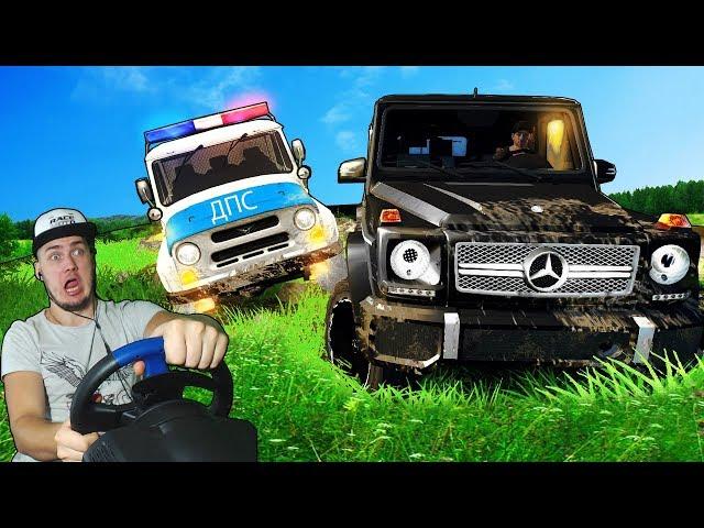 POLICE RUNNING FOR GELIK - UAZ AGAINST GELIK in SPINTIRES + STEERING WHEEL