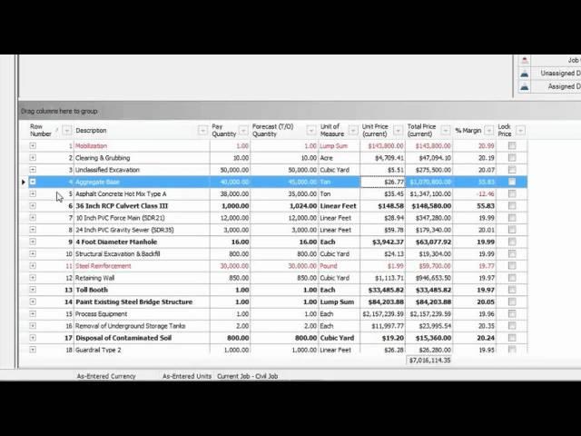 Estimating Software - Hard Dollar Unbalance Estimate